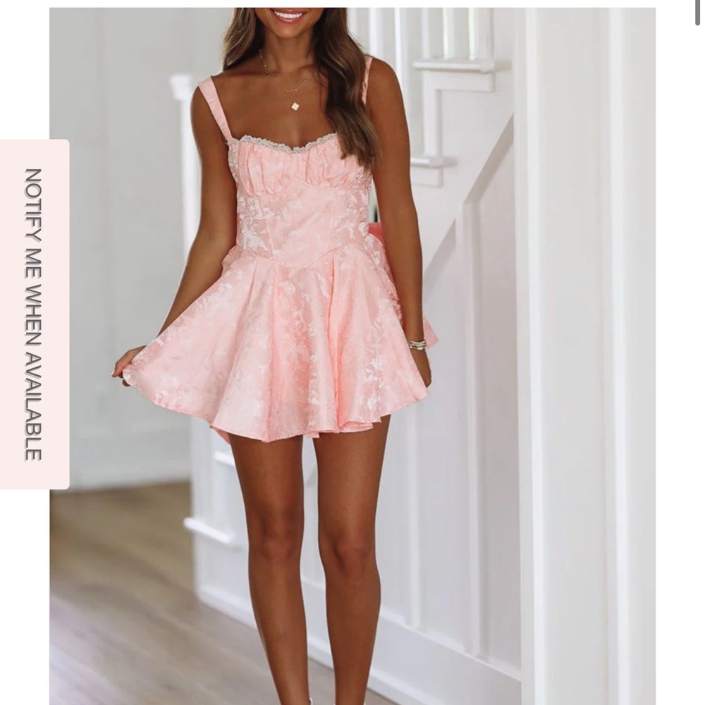 Elegant Pink Jumpsuit Romper Dress with Bow
